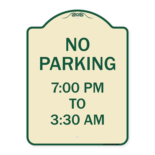 Signmission No Parking 7-00 Am to 3-30 Pm Heavy-Gauge Aluminum Architectural Sign, 24" x 18", TG-1824-23603 A-DES-TG-1824-23603 - main